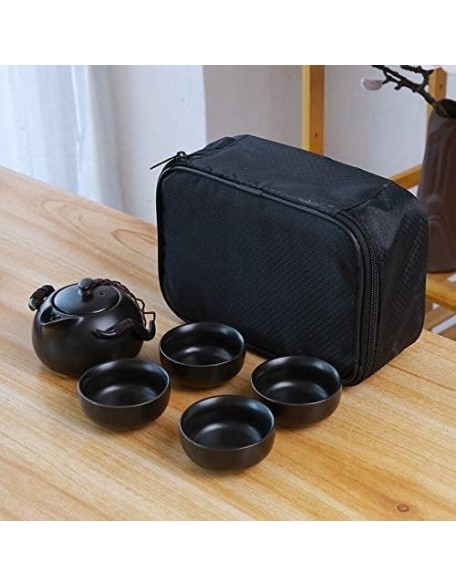 Porcelain Chinese Tea Set, Ceramic teapot Kettle gaiwan Chinese Travel Ceramic Tea Cup for Puer Chinese Tea Pot Portable Tea Set drinkware Travel Tea Set Teaware Sets (Color : 03) (6) Tea se (2)
