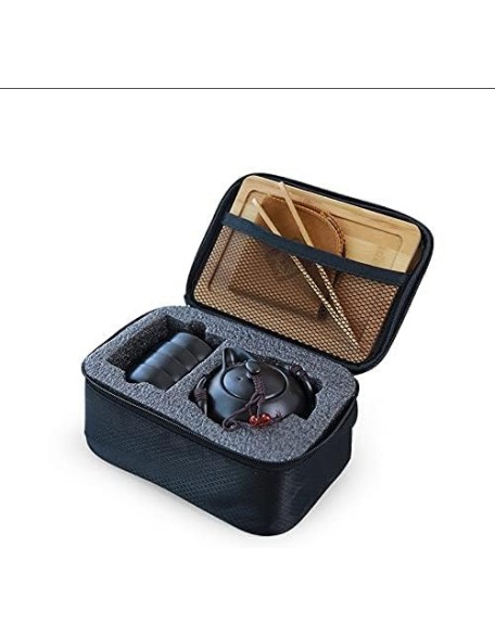 Porcelain Chinese Tea Set, Ceramic teapot Kettle gaiwan Chinese Travel Ceramic Tea Cup for Puer Chinese Tea Pot Portable Tea Set drinkware Travel Tea Set Teaware Sets (Color : 03) (6) Tea se (7)