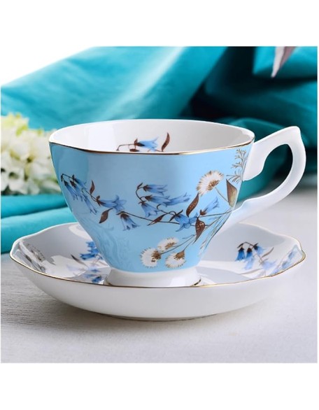 Dishes Coffee Cup Gold Frame Bone China Cup Cup & Saucer Set English Afternoon Cup Tea Cup Coffee Utensils Luxury Tea Set (Color : K) (B)