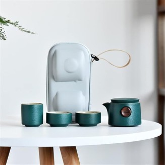 Tea Set Ceramic Portable Teapot Outdoor Travel Gaiwan Kettle Office Teacups TeaSet Dinkware Office