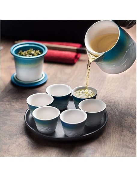 Tea Pot Sets Chinese Traditional Ceramic Tea Sets Portable Travel Tea Set Classic Kungfu Tea Sets with Handle 6 Tea Cups