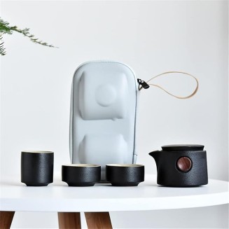 Tea Set Ceramic Portable Teapot Outdoor Travel Gaiwan Kettle Office Teacups Kung Fu TeaSet Dinkware Office