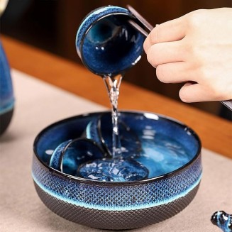Tea Set Afternoon Tea Set Tea Set Chinese Tea Set Kiln Transformation Jianzhan Tea Set Household Ceramic Kung Fu Tea Set