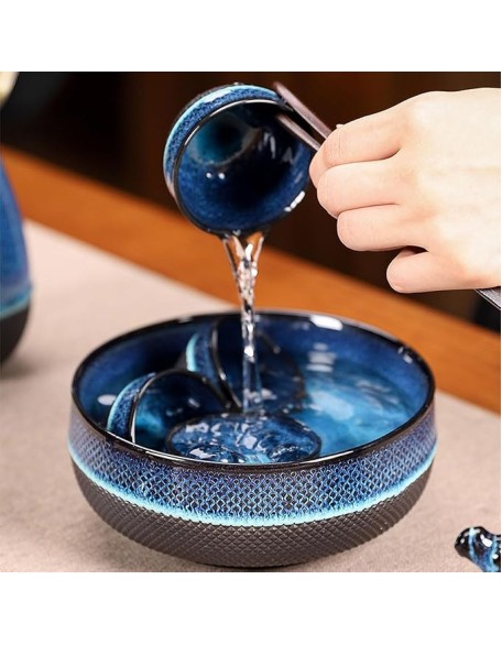 Tea Set Afternoon Tea Set Tea Set Chinese Tea Set Kiln Transformation Jianzhan Tea Set Household Ceramic Kung Fu Tea Set
