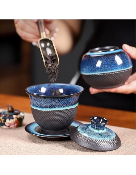 Tea Set Afternoon Tea Set Tea Set Chinese Tea Set Kiln Transformation Jianzhan Tea Set Household Ceramic Kung Fu Tea Set