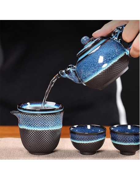 Tea Set Afternoon Tea Set Tea Set Chinese Tea Set Kiln Transformation Jianzhan Tea Set Household Ceramic Kung Fu Tea Set