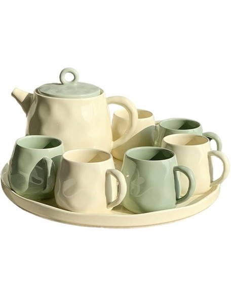 Tea Sets Household Tea Set Fashionable teapot Ceramic Water Set with Cup Household Cup Living Room Water Cup Kettle Teacup Cup Tea Set Teapot Set