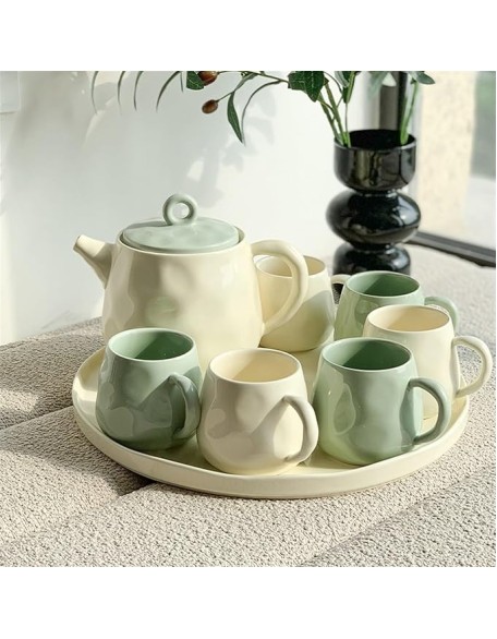 Tea Sets Household Tea Set Fashionable teapot Ceramic Water Set with Cup Household Cup Living Room Water Cup Kettle Teacup Cup Tea Set Teapot Set