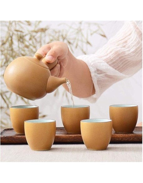 European Ceramic Tea Sets, Business Coffee Cup Set Chinese Style Kung Tea Set 6 Tea Cup 1 Teapot Heat Resistant Porcelain Ceramics for 6 Person Home Office Tea Dinner Set
