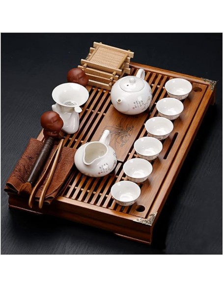 Tea Set, Chinese Tea Set teapot Set gongfu Tea Set Tea Pot Set Buddha Statue Kungfu Tea Set,Japanese Gongfu Tea Set-Ceramic Teapot and Teacup and Saucer (J)