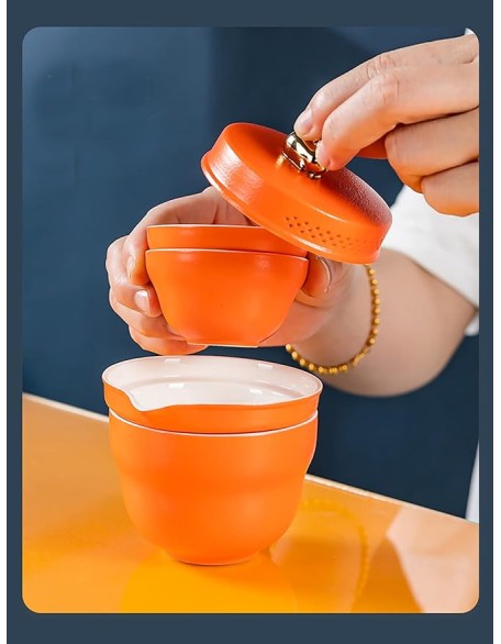 Tea SetChinese Kung Fu Tea Sets Chinese Panda Travel Tea Set Portable Tea Set Japanese Tea Set Portable Tea Cup Portable Bag Ceramic Tea Set for Women,Pink