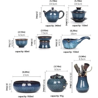 Tea Set Tea Sets Tea Set Ceramic Semi Automatic Tea Set Teapot Tea Cup Chinese Retro Semi Automatic Tea Set Party Home 6 Cups Coffee Set