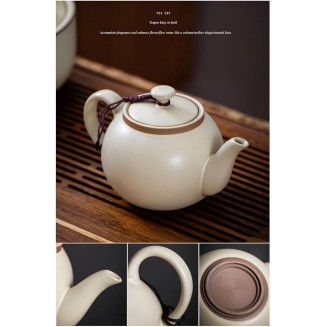 Tea Set Tea Set Tea Set Tea Cup setLight Luxury Ru Kiln Kung Fu Tea Set Household Ceramic Teapot Gift Box Set