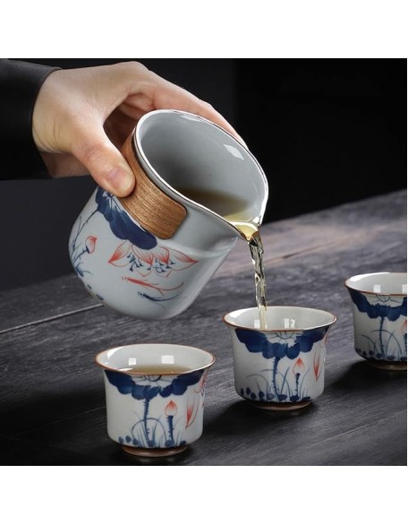 Tea Set Tea Set Tea Set Chinese Tea setHousehold Light Luxury Kung Fu Tea Set Chinese Ceramic Teapot and Teacup Set