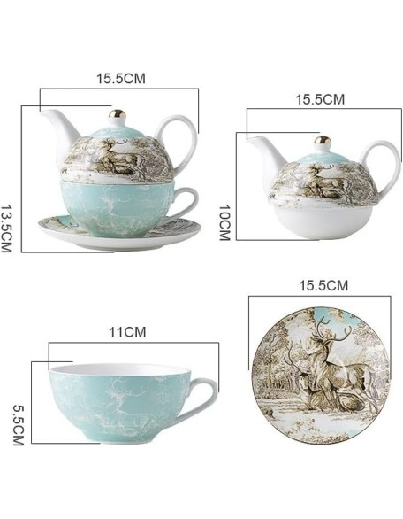 Ceramic Portable Creative Tea Set an Style One Teapot and One Cup Set Simple Household Flower Tea Cup Set Office Tea Set
