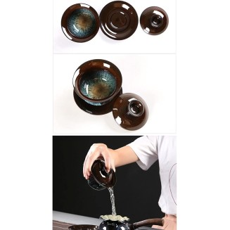 Tea Set, Chinese Tea Set gongfu Tea Set teapot Set Japanese Tea Set Ceramic Kungfu Tea Set,Creamer Pitcher and Teaspoons,Portable Travel Tea Set with Teapot,Teacups (A b) (B b)