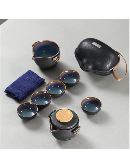 Tea Set, Tea Set Teapot Teacups Chinese Tea Travel Tea Set Kung Fu TeaSet Ceramic Portable Teapot Porcelain Teaset Gaiwan Tea Cups of Tea Ceremony Teapot Set (Style C b) (Style D b)