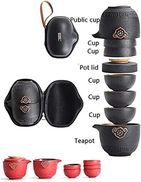 Tea Set, Tea Set Teapot Teacups Chinese Tea Travel Tea Set Kung Fu TeaSet Ceramic Portable Teapot Porcelain Teaset Gaiwan Tea Cups of Tea Ceremony Teapot Set (Style C b) (Style D b)