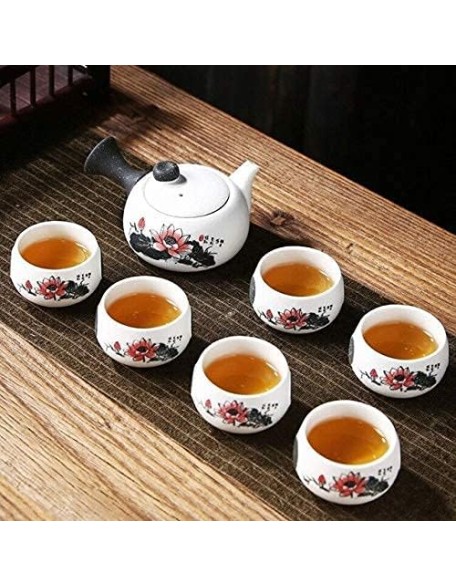 Teapot 6 Teacups Tea Set Beautiful and Easy Teapot Kettle Chinese Travel Family Home Ceramic Portable Teaset Coffee Cup Gaiwan Tea Set