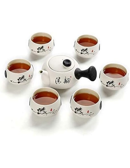 Teapot 6 Teacups Tea Set Beautiful and Easy Teapot Kettle Chinese Travel Family Home Ceramic Portable Teaset Coffee Cup Gaiwan Tea Set