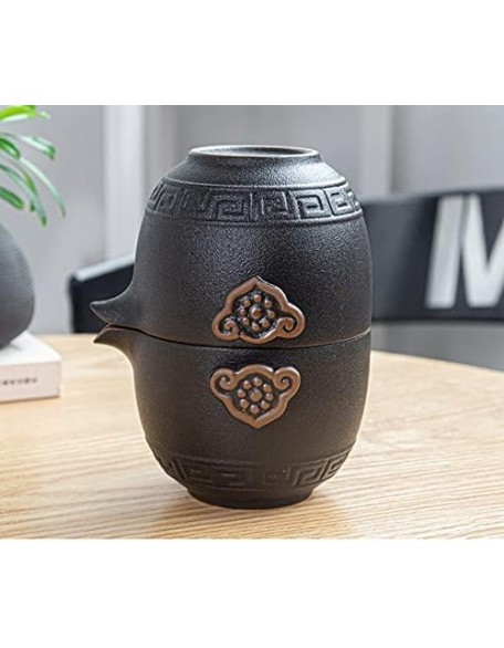Travel Ceramic Portable Tea Set, Tea Cups Set, with Portable Tea Bag, Chinese Ceramic Tea Set