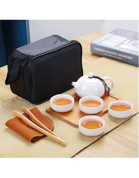 Ceramic Teapot Kettle Gaiwan Chinese Travel Ceramic Tea Cup for Puer Chinese Tea Pot Portable Tea Set