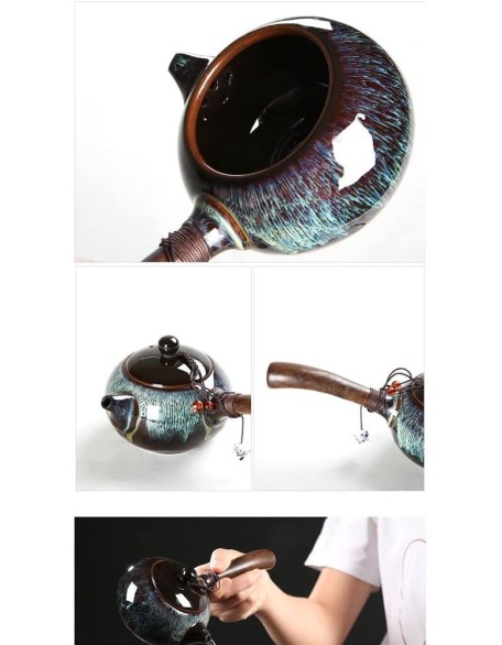 Gongfu Tea Set teapot Set Chinese Tea Set Travel Tea Set Ceramic Kungfu Tea Set，Creamer Pitcher and Teaspoons，Portable Travel Tea Set with Teapot，Teacups，A