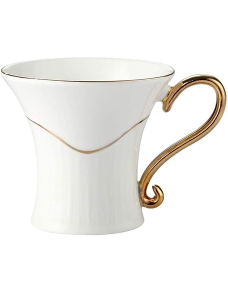 Tea Set Coffee Cup Set Tea Cup Set 8 Pieces Tea Set Gold Trim Style for Party Dinner Glazed Porcelain Coffee Tea Service