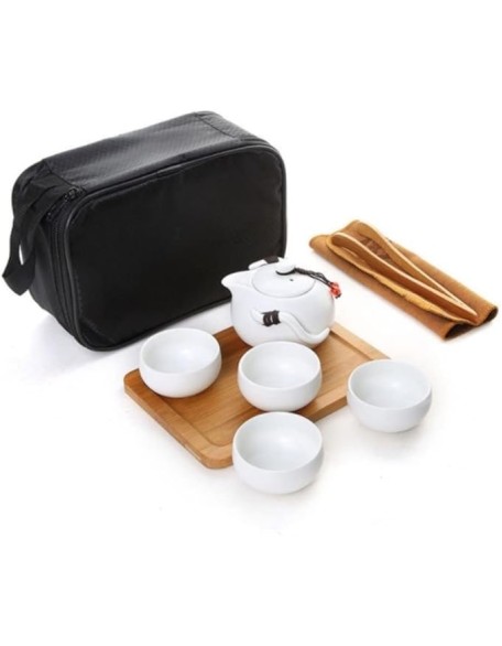 Tea Cup Set Tea Set Teapot Set Portable Travel Tea Set Chinese Handmade Ceramic Teapot and 4 Teacups & Bamboo Teatray. Tea Cups Coffee Cup Set Tea Pot Set
