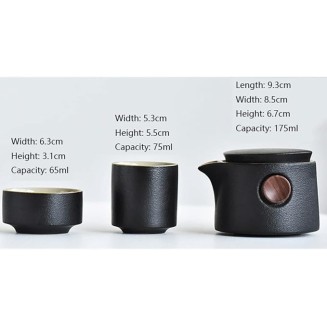 Tea Set Ceramic Portable Teapot Outdoor Travel Gaiwan Kettle Office Teacups Kung Fu TeaSet Dinkware Office (Green 9.3 * 8.5cm)