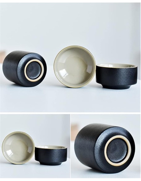 Tea Set Ceramic Portable Teapot Outdoor Travel Gaiwan Kettle Office Teacups Kung Fu TeaSet Dinkware Office (Green 9.3 * 8.5cm)