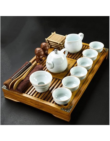 Tea Set, chinese tea set teapot set gongfu tea set tea pot set Buddha Statue Kungfu Tea Set,Japanese Gongfu Tea Set-Ceramic Teapot and Teacup and Saucer, Tea Holder, with a Portable Travel Bag