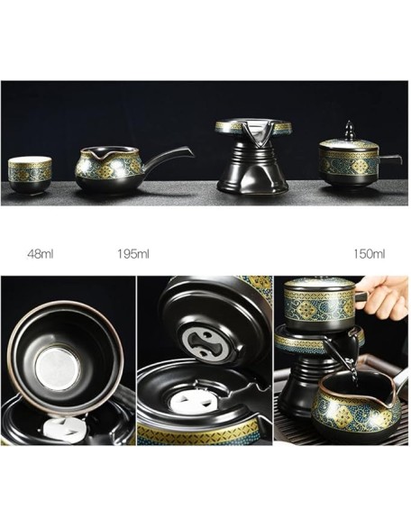 Tea Set, chinese tea set teapot set gongfu tea set tea pot set Buddha Statue Kungfu Tea Set,Japanese Gongfu Tea Set-Ceramic Teapot and Teacup and Saucer, Tea Holder, with a Portable Travel Bag