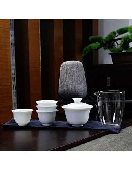 Teacup Set White Ceramic teapot with 3 Cups 4 Cups Tea Sets Portable Travel Tea Sets drinkware fee Set Tea Teapots,