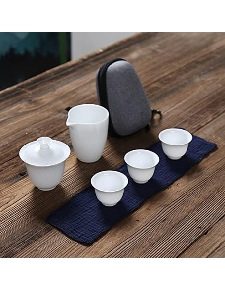 Teacup Set White Ceramic teapot with 3 Cups 4 Cups Tea Sets Portable Travel Tea Sets drinkware fee Set Tea Teapots,