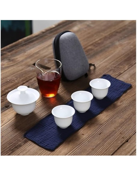 Teacup Set White Ceramic teapot with 3 Cups 4 Cups Tea Sets Portable Travel Tea Sets drinkware fee Set Tea Teapots,