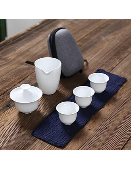 Teacup Set White Ceramic teapot with 3 Cups 4 Cups Tea Sets Portable Travel Tea Sets drinkware fee Set Tea Teapots,