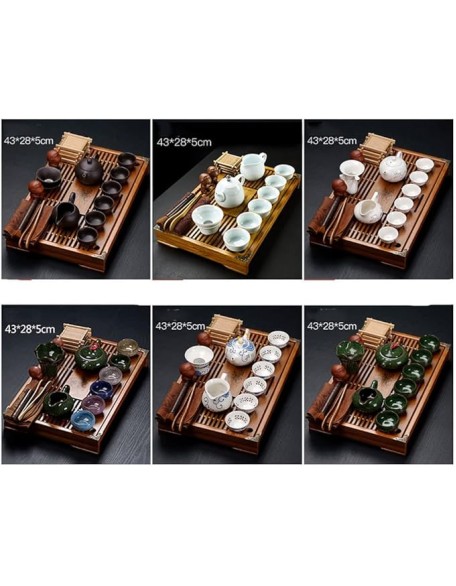 Tea Set, Chinese Tea Set teapot Set gongfu Tea Set Tea Pot Set Buddha Statue Kungfu Tea Set,Japanese Gongfu Tea Set-Ceramic Teapot and Teacup and Saucer, Tea Holder, with a Portable Travel Bag (I)