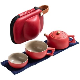 Tea Cup Set Tea Set Teapot Set Ceramic Tea Cup Set Chinese Tea Travel Tea Set Portable Teapot Tea Set Tea Cups of Tea Ceremony Tea Cups Coffee Cup Set Tea Pot Set (Rosso B)