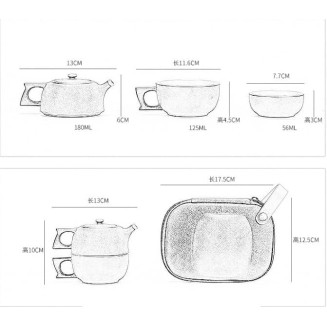Tea Cup Set Tea Set Teapot Set Ceramic Tea Cup Set Chinese Tea Travel Tea Set Portable Teapot Tea Set Tea Cups of Tea Ceremony Tea Cups Coffee Cup Set Tea Pot Set (Rosso B)
