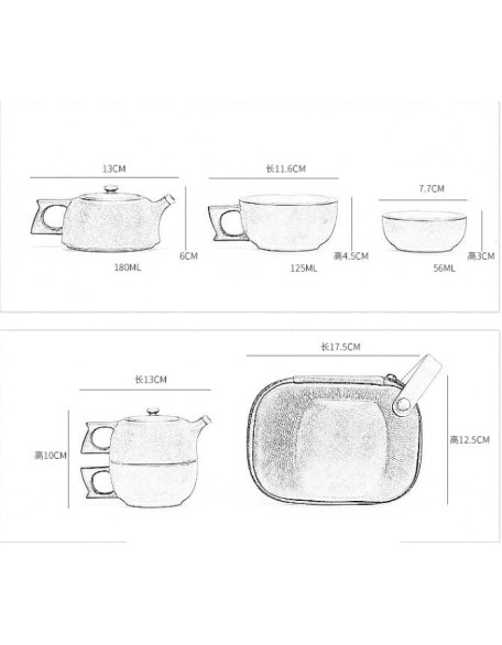 Tea Cup Set Tea Set Teapot Set Ceramic Tea Cup Set Chinese Tea Travel Tea Set Portable Teapot Tea Set Tea Cups of Tea Ceremony Tea Cups Coffee Cup Set Tea Pot Set (Rosso B)